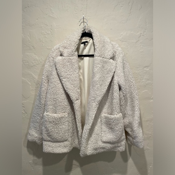 ATM Cream White Sherpa Teddy Jacket - Picture 1 of 11